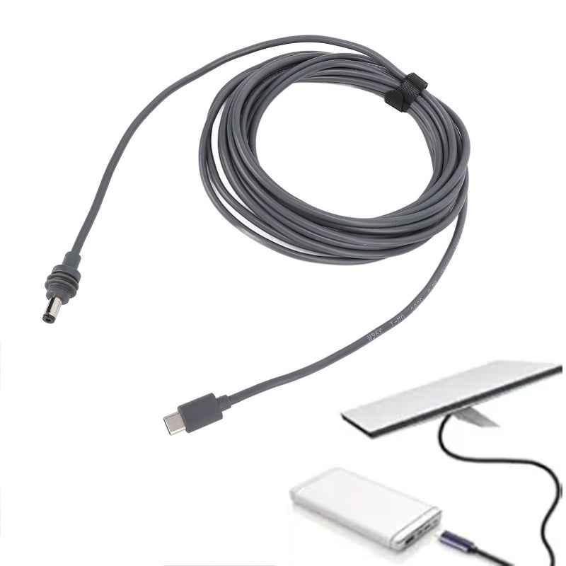 Type C to DC Cable 18AWG Copper Conductor PVC Casing USB C to DC Cord Satellite Cable 5.5m / 18.04ft - Image 2