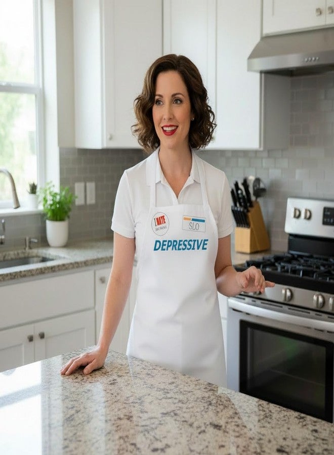 CoolAprons Halloween Costume Insurance Lady Depressive I Hate Insurance, Funny Parody Apron - Image 2
