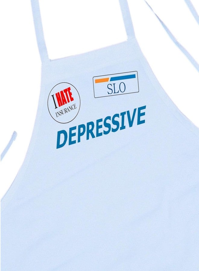 CoolAprons Halloween Costume Insurance Lady Depressive I Hate Insurance, Funny Parody Apron - Image 1