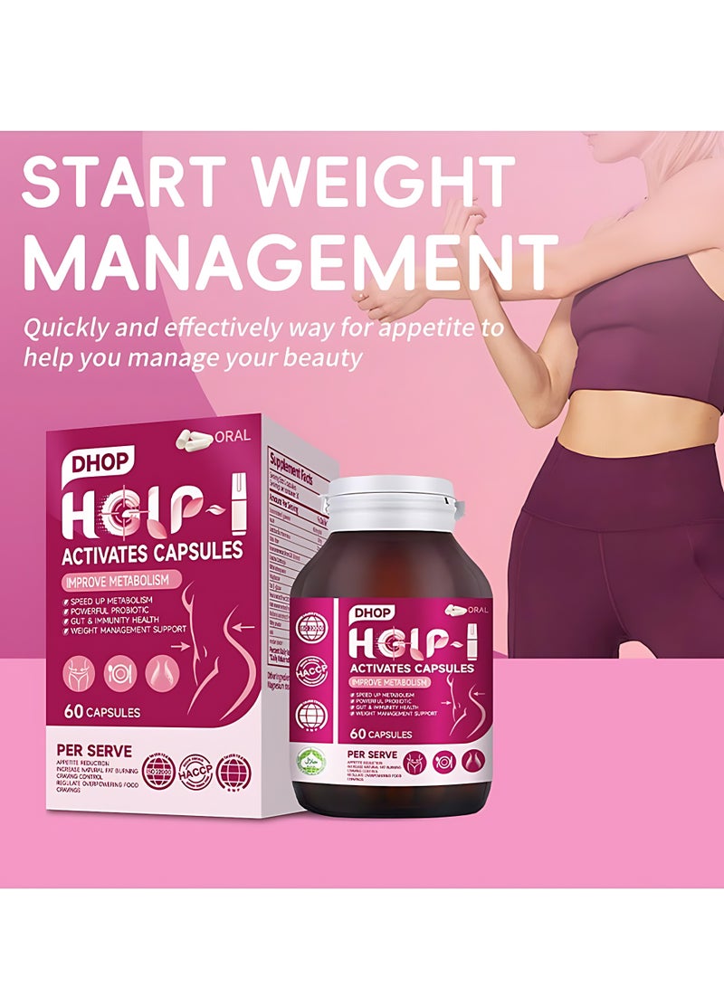 DHOP HGLP-1 Fat Burner Capsules, Metabolism & Immunity Support, Healthy Weight Loss Supplement, 60 Capsules - Image 4