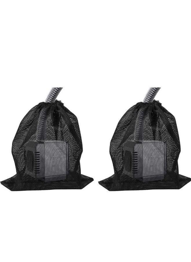 Generic "Pump Barrier Bag, 2 Pcs 12.2""x 16.1"" Pond Mesh Pump Filter Bag with Drawstring, for Pond Biofilters Aquarium Filtration and Outdoor Swimming Pool Black Media Bags "  - Image 1