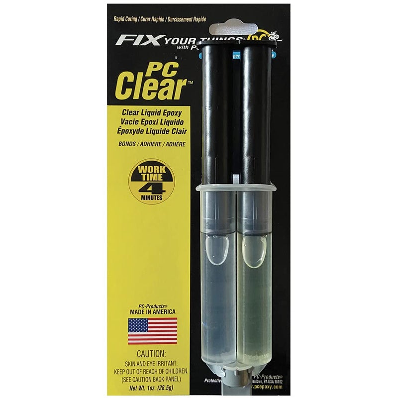 PC Products - 70147-4 PC-Clear Epoxy Adhesive Liquid, 1oz Double Syringe, 4-Pack, Clear 70147 - Image 1
