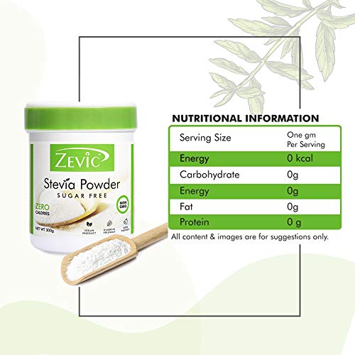 Zevic 100% Sugar Free Natural Stevia Powder | Zero Calories | Vegan | Keto & Diabetic Friendly - 300g - Image 5