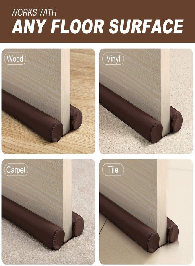 LOMESH Twin Draft Guard Fabric Guard Cover Stop Light/Dust/Cool Air Escape Under Door Twin Draft Stopper Door Gap Sealer Smart Energy Saver for Door - Brown - 85 x 10 x 5cm - Image 2