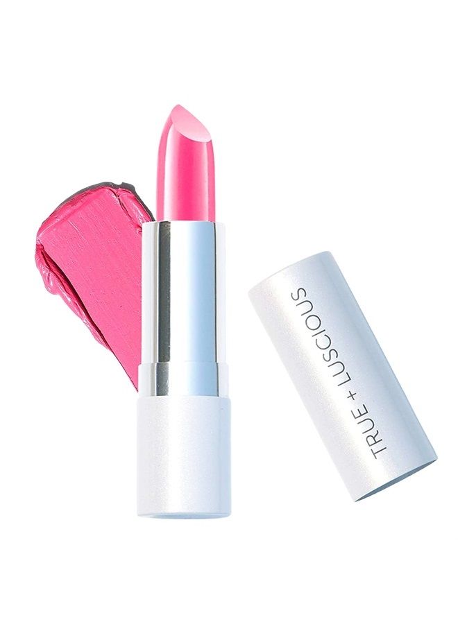 True + Luscious Super Moisture Lipstick – Clean, Vegan and Cruelty Free – Lasting Hydration for Dry Lips with a Satin Finish – Temptation, Rose Pink - Image 1