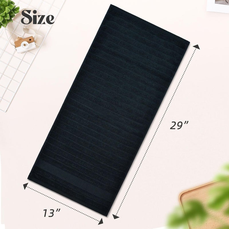 Jacquotha 2-Pack Bathroom Hand Towels (Black) Ribbed â€“ Guest Room & Spa Premium Cotton Face Towels 13â€ x 29â€, Soft and Quick Drying 480 GSM - Image 5