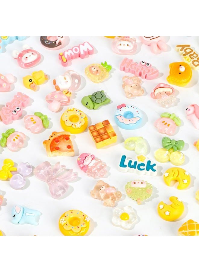 DIYOMR 3D Sticker Charms,70Pcs Bulk Mixed Slime Charm Resin Art Stickers Decor for DIY/Handcraft/Photo Album/Hair Accessories/Laptops - Image 4