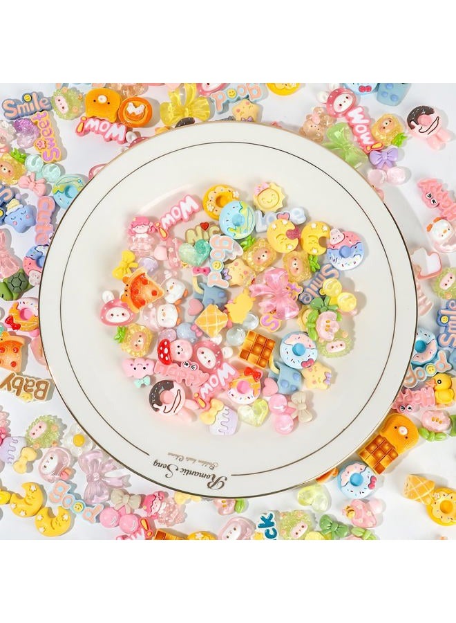 DIYOMR 3D Sticker Charms,70Pcs Bulk Mixed Slime Charm Resin Art Stickers Decor for DIY/Handcraft/Photo Album/Hair Accessories/Laptops - Image 5