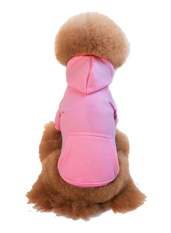 Loquat Squality Autumn And Winter Clothing Pure Color Hooded Hoodie Pink