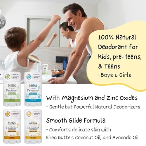 MONA 100% Natural Deodorant for Kids | Safe For Girls & Boys with Sensitive Skin | Baking Soda Free, Aluminum Free | Vegan, Non-GMO, Gluten and Cruelty free (2-PK ORANGE 1.76 Oz each) - Image 4
