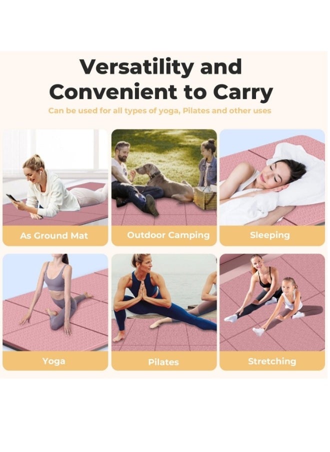 ShebSheb Foldable Yoga Mat Sport Mat Lightweight And 6mm Thick  TPE Yoga Mat Non Slip For Yoga Pilates Fitness Workouts Travel  - Image 4