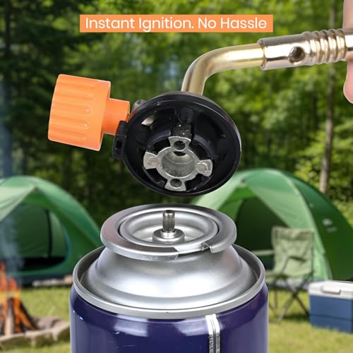 HACER Butane Brazing Blow Torch LPG Single Nozzle Manual Ignition Heat Gun For Outdoor Use Cooking Copper Pipe Welding Camping Jewelry Repair Work Tool Burner (Pack of 1) - Image 2
