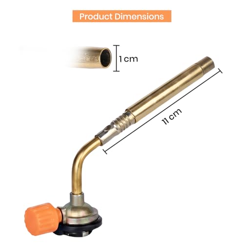 HACER Butane Brazing Blow Torch LPG Single Nozzle Manual Ignition Heat Gun For Outdoor Use Cooking Copper Pipe Welding Camping Jewelry Repair Work Tool Burner (Pack of 1) - Image 3