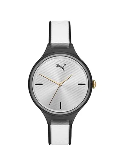 PUMA Contour Polyurethane Analog Wrist Watch for Women PU P1019-36mm-White Black