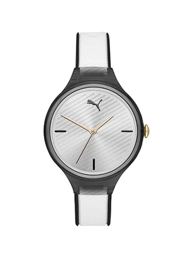 بوما Contour Polyurethane Analog Wrist Watch for Women PU P1019-36mm-White Black