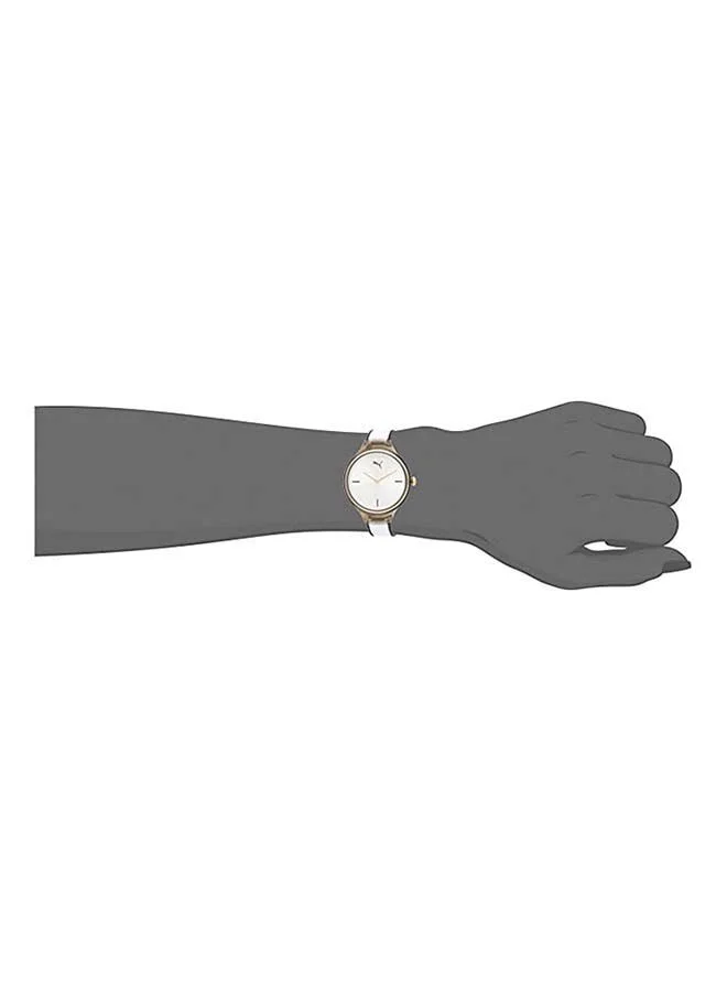 بوما Contour Polyurethane Analog Wrist Watch for Women PU P1019-36mm-White Black