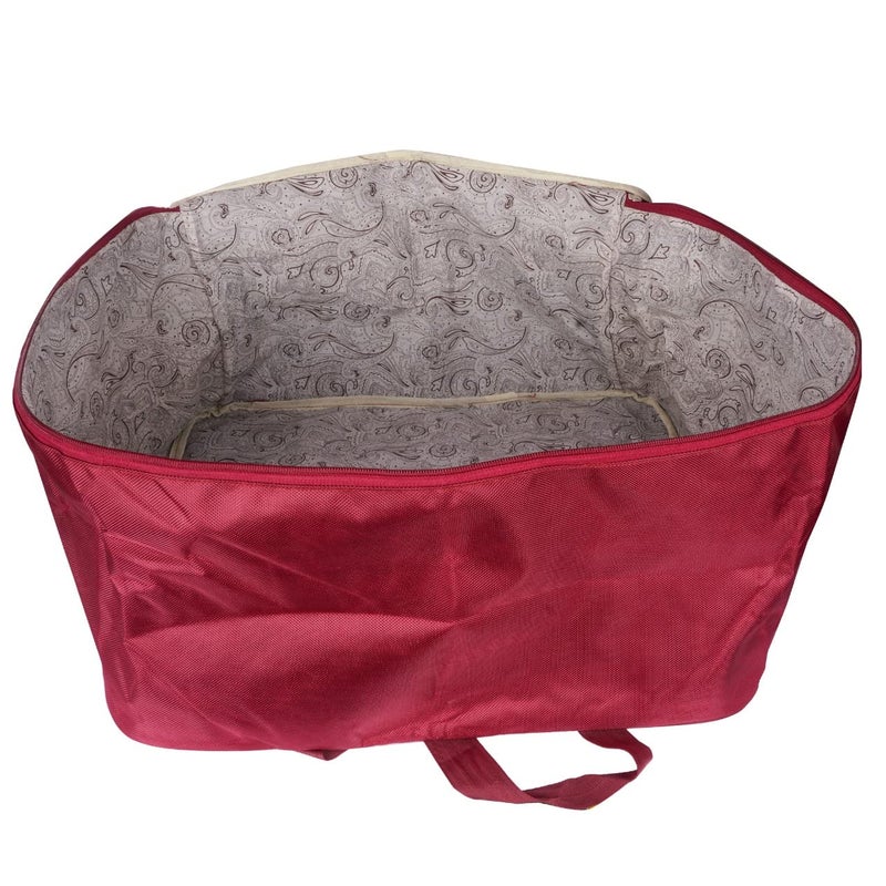 Atipriya Parachute Jumbo Underbed Rectangular Storage Bag with Zipper and Handle Maroon Standard - Image 4