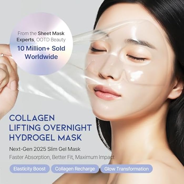 #OOTD Collagen, Hyaluronic Acid & Peptides for Elasticity, Hydration, and Firming. Lifting Hydrogel Sheet Mask - Face Mask (5pcs) - Image 2