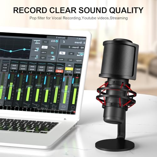 Aokeo Pop Filter Upgraded Three Layers Metal Mesh Foam Etamine Layer Microphone Windscreen Cover Handheld Mic Shield MaskMicrophone Accessories for Vocal RecordingYouTube VideosStreaming - Image 3