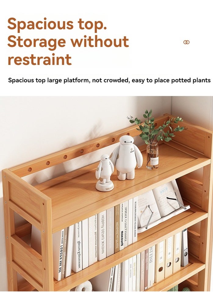 XiuWoo - Bamboo Open Bookshelf  Small 3Tier Free-Standing Storage Shelves Bookshelf Multifunctional Display Stand for Bookcase Bathroom Home and Office - Image 1