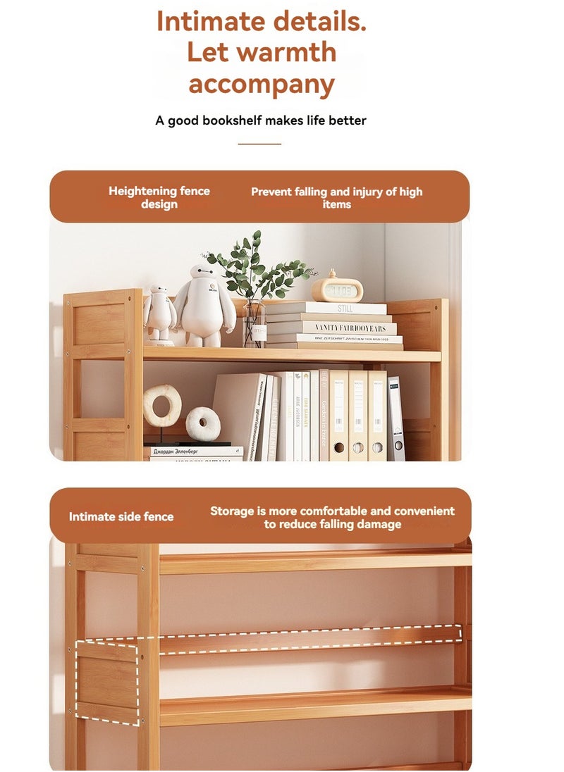 XiuWoo - Bamboo Open Bookshelf  Small 3Tier Free-Standing Storage Shelves Bookshelf Multifunctional Display Stand for Bookcase Bathroom Home and Office - Image 1