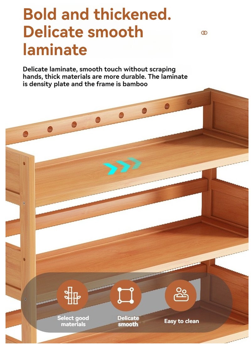 XiuWoo - Bamboo Open Bookshelf  Small 3Tier Free-Standing Storage Shelves Bookshelf Multifunctional Display Stand for Bookcase Bathroom Home and Office - Image 1