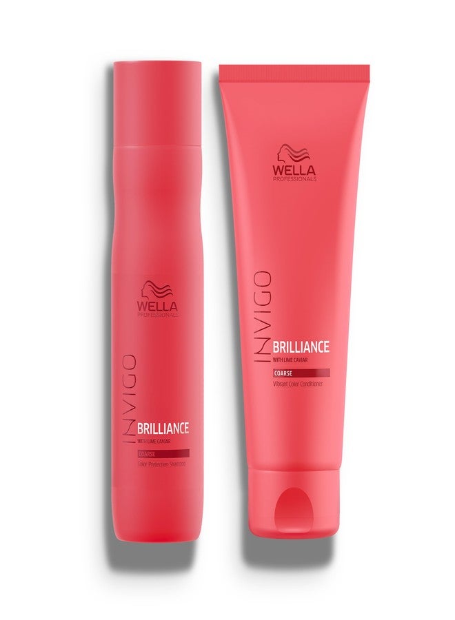 Wella Professionals Invigo Brilliance Shampoo & Conditioner Set For Coarse Hair, For Color Protection & Color Vibrancy, Retail Sizes - Image 1