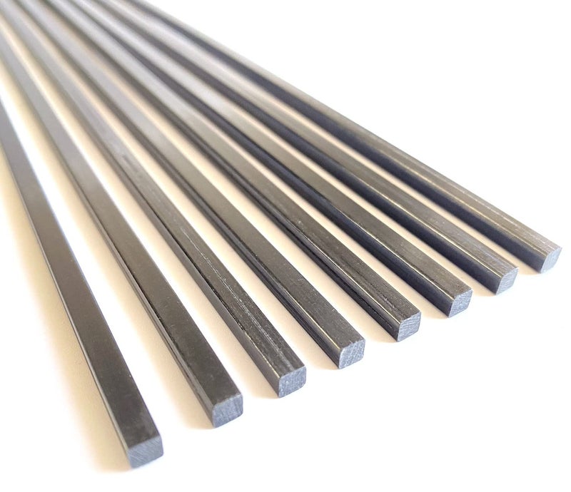 cncarbonfiber 8pcs 4.0mm Square Carbon Fiber Solid Rods 4.0x4.0x420mm,1.4/2/3/4/6mm Available - Image 1
