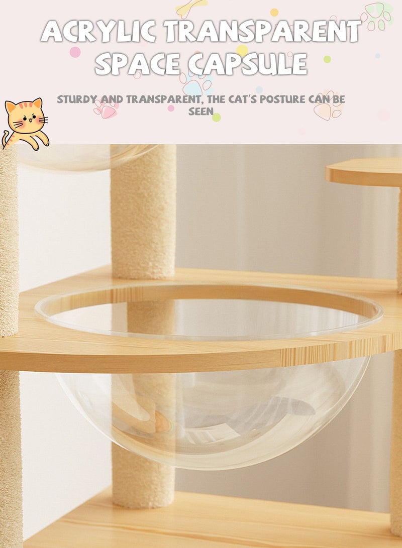 Kidle Cat House Cat Climbing Frame Cat Nest Cat Scratching Board Cat Tree Cat Supplies Pet Cat Toys Space Capsule Multi-Level Cat Tower Activity Center Condo Pet Supplies - Image 5