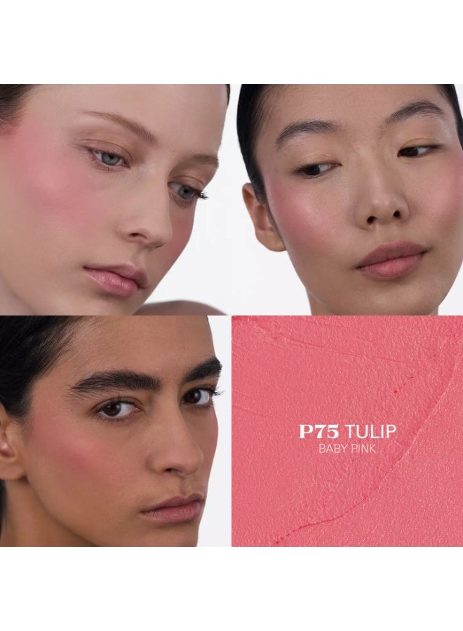 Prada Touch Cream-to-Powder Soft Blur Blush – P75 TULIP 3.5g | Longwear Matte Cream Blush - Image 2