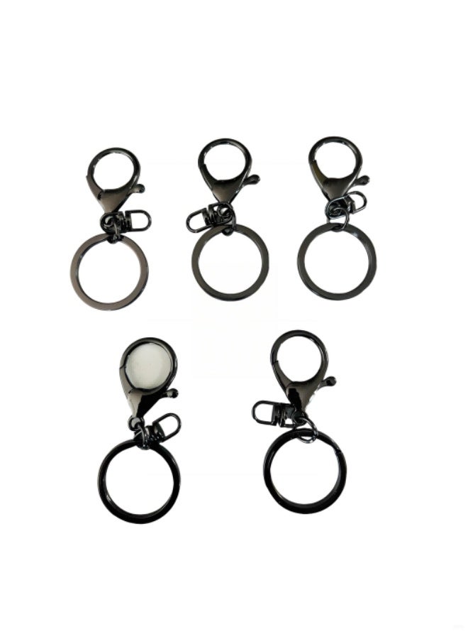 5PCS keychain hooks with split ring, car keychain, backpack pendant, black