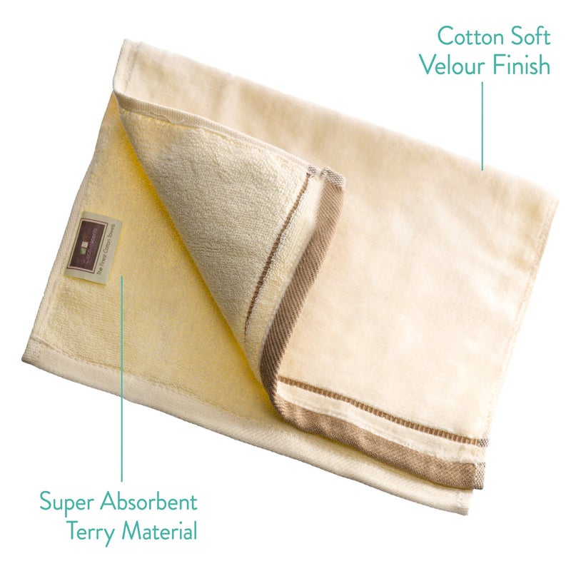 Creative Scents Monogrammed Gifts, Fingertip Towels, 11 x 18 Inches - Set of 4- Decorative Golden Brown Embroidered Towel - Extra Absorbent 100% Cotton- Personalized Gift- For Bathroom/ Kitchen- Initial K (Ivory) - Image 5