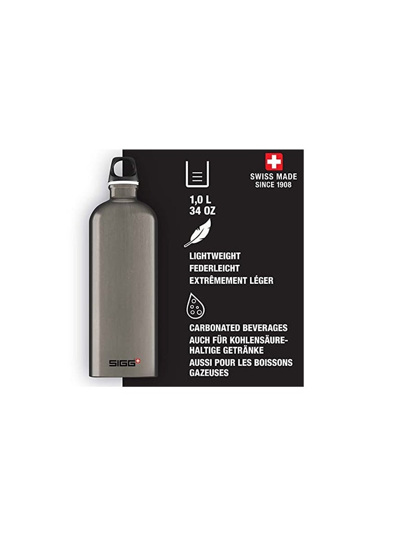 SIGG - Aluminium Water Bottle - Traveller Smoked Pearl - Climate Neutral Certified - Suitable For Carbonated Beverages - Leakproof - Lightweight - BPA Free - Smoked Pearl - 1 L - Image 4