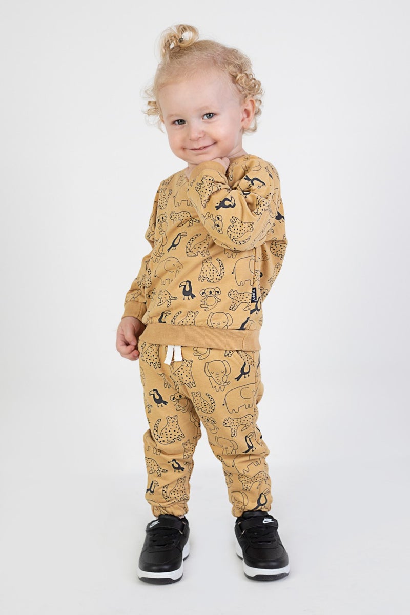 Harika Kids Baby Boy Child Two Yarn Fabric Medium Thickness Knitted Basic Bottom Top Tracksuit Set  - Image 4