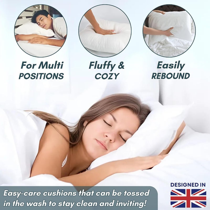 Premium Quality Cushion Filler for Sofa Cushions, Pillow Inserts & All Home Décor | Soft Cushion Inner Pads for Bed & Couch Pillows, Throw Cushion Inserts with Polyester Filling (Pack of 6, 24" X 24") - Image 4