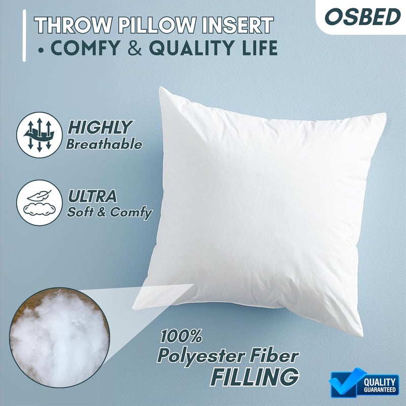 Premium Quality Cushion Filler for Sofa Cushions, Pillow Inserts & All Home Décor | Soft Cushion Inner Pads for Bed & Couch Pillows, Throw Cushion Inserts with Polyester Filling (Pack of 6, 24" X 24") - Image 3