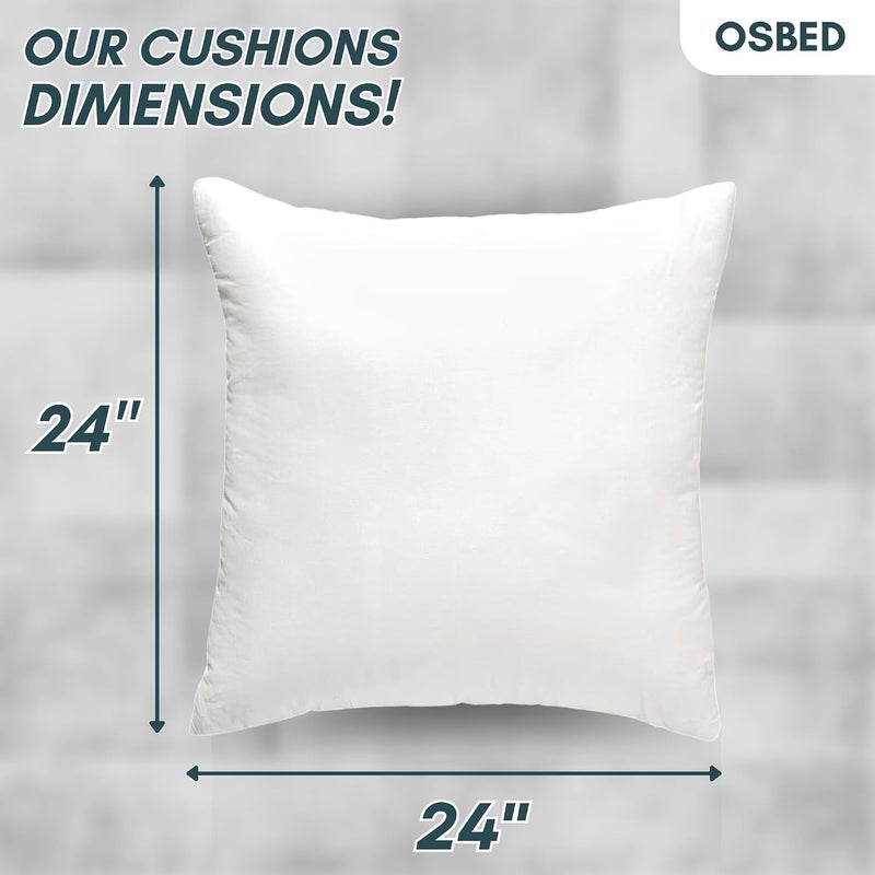 Premium Quality Cushion Filler for Sofa Cushions, Pillow Inserts & All Home Décor | Soft Cushion Inner Pads for Bed & Couch Pillows, Throw Cushion Inserts with Polyester Filling (Pack of 6, 24" X 24") - Image 2