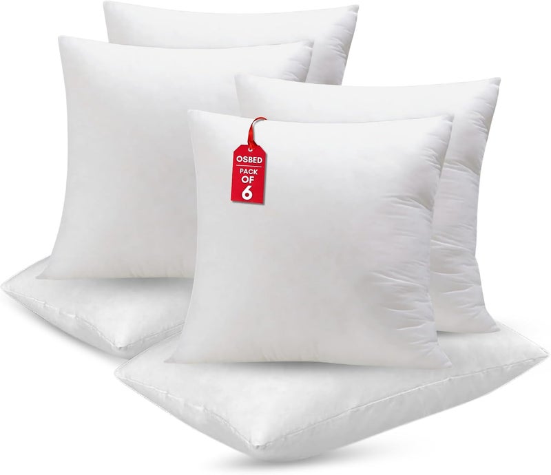 Premium Quality Cushion Filler for Sofa Cushions, Pillow Inserts & All Home Décor | Soft Cushion Inner Pads for Bed & Couch Pillows, Throw Cushion Inserts with Polyester Filling (Pack of 6, 24" X 24") - Image 1