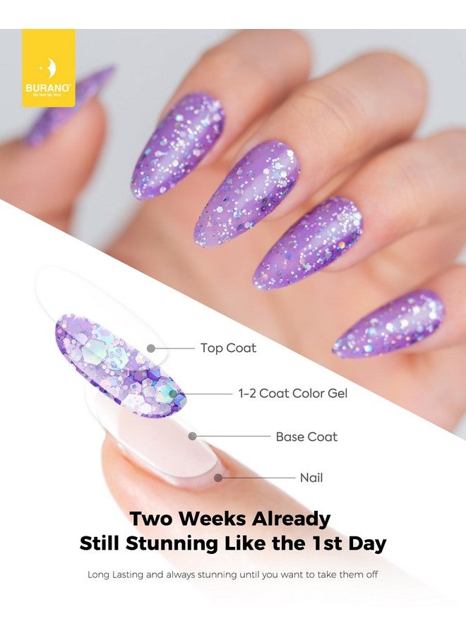 بورانو طلاء أظافر جل لامع، جل أظافر بالأشعة فوق البنفسجية، جل لامع، تأثير ثلاثي الأبعاد، لا يتطلب علاج الجل، طلاء جل لامع، جل منزلي، صالون أظافر DIY (أرجواني Lp21) - Image 5