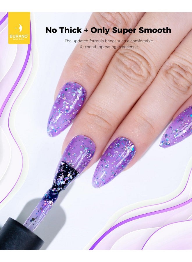 بورانو طلاء أظافر جل لامع، جل أظافر بالأشعة فوق البنفسجية، جل لامع، تأثير ثلاثي الأبعاد، لا يتطلب علاج الجل، طلاء جل لامع، جل منزلي، صالون أظافر DIY (أرجواني Lp21) - Image 4