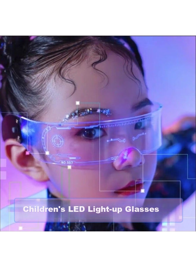 Lovedru Lafudelu Children's Led Light-up Gl, Cyberpunk Style Tech Gl, Dual Control, 7 Colors, Auto-adjustable Light, For Birthdays And Festivals, Performance Use - Image 1