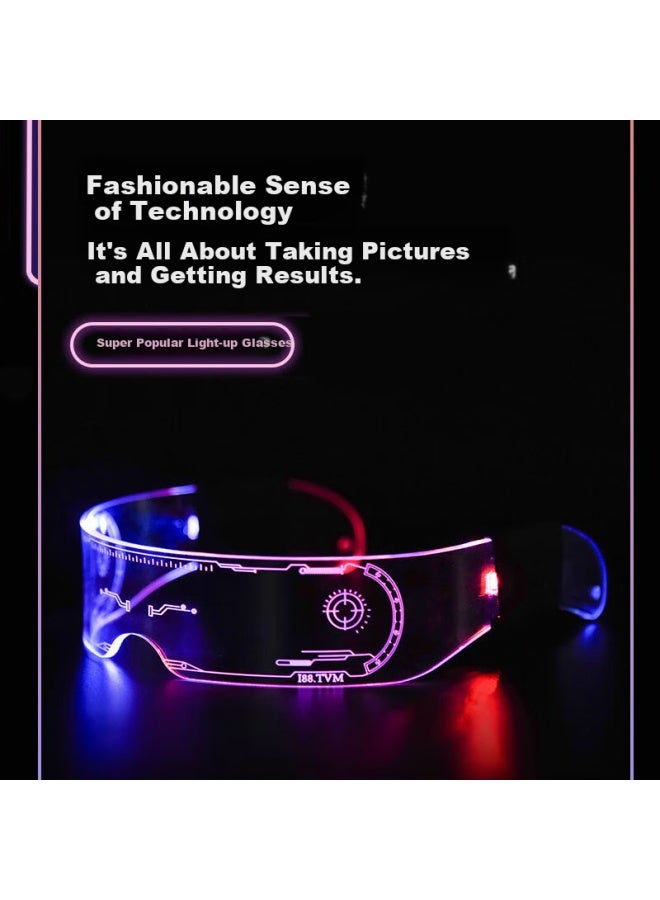 Lovedru Lafudelu Children's Led Light-up Gl, Cyberpunk Style Tech Gl, Dual Control, 7 Colors, Auto-adjustable Light, For Birthdays And Festivals, Performance Use - Image 4