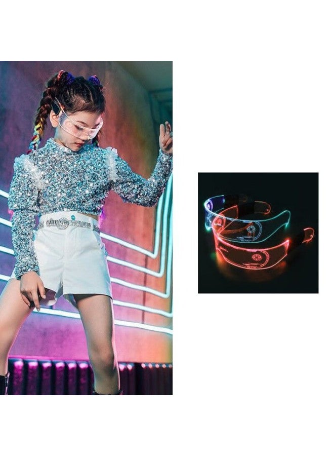 Lovedru Lafudelu Children's Led Light-up Gl, Cyberpunk Style Tech Gl, Dual Control, 7 Colors, Auto-adjustable Light, For Birthdays And Festivals, Performance Use - Image 3