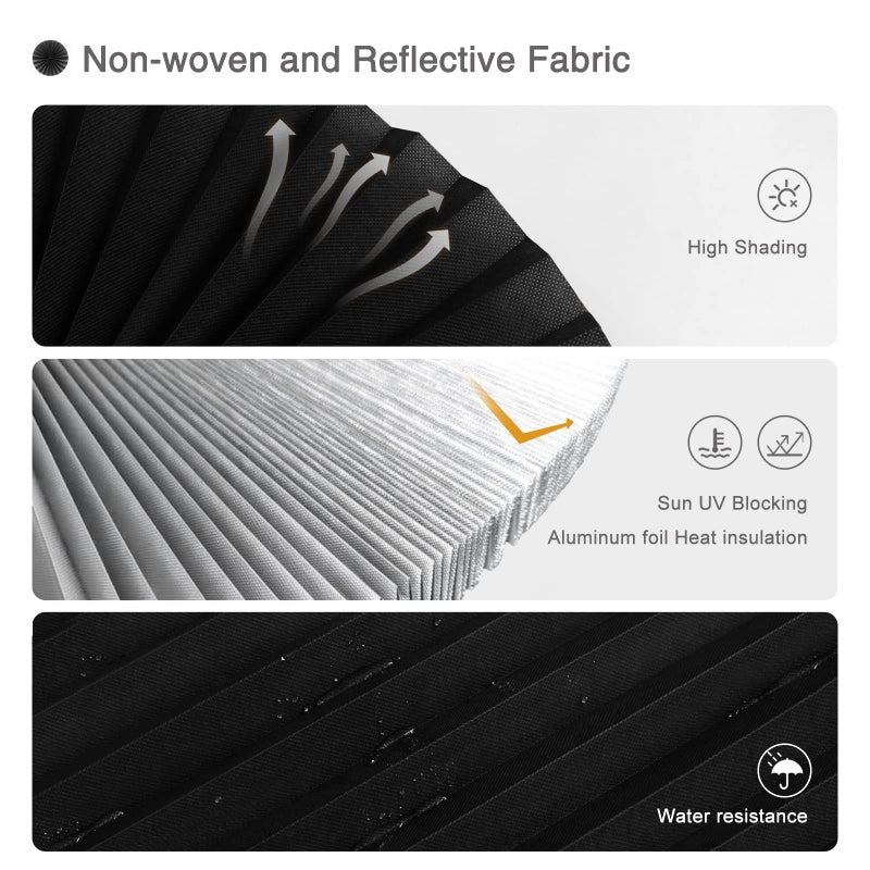 Maritown Window Blinds Cordless Blackout No Drill Cut to Size Clip On Stick On Self Adhesive Temporary Blinds Pleated Paper Blinds for Windows Doors Shades for Home Nursery Bedroom Kitchen Bathroom - Image 3