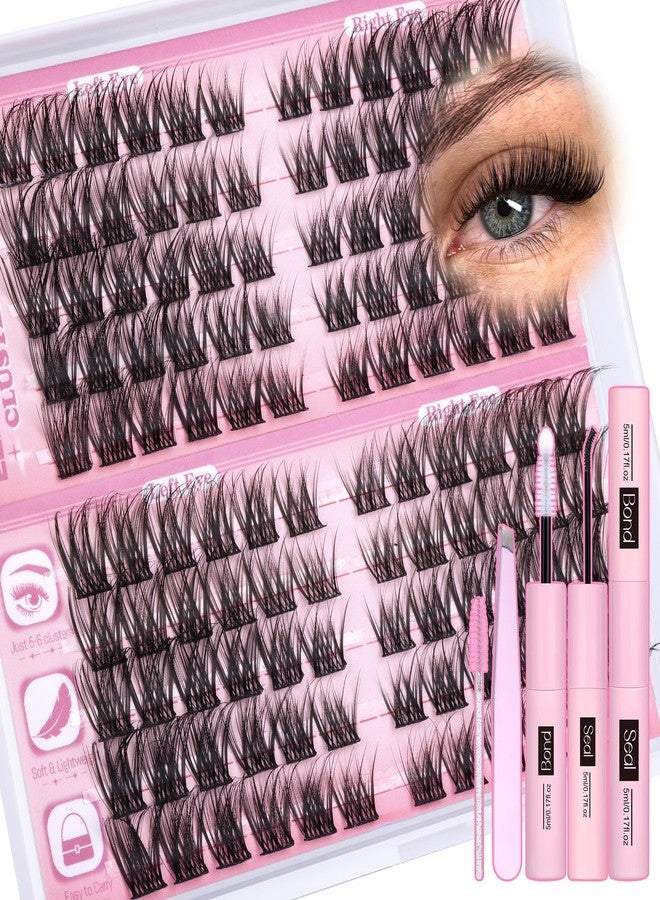 Eefofnn Lash Clusters Kit Wispy Eyelash Individual Kit Natural Eyelash Clusters with Lash Bond and Seal Tweezers 11-16mm C Curl Individual Eyelashes Lash Kit 120pcs DIY Individual Lashes Kit by Eefofnn - Image 1
