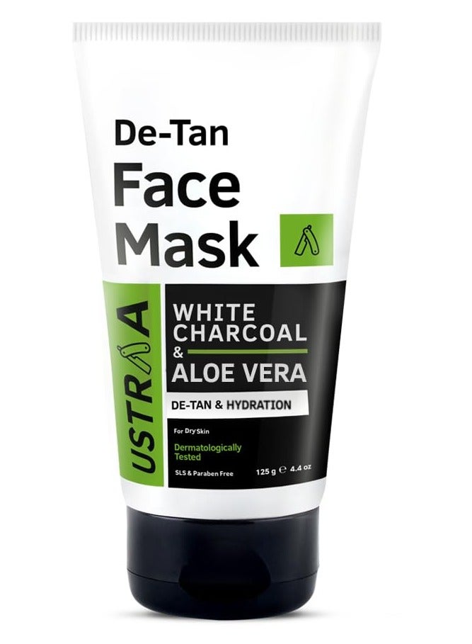 Ustraa Face Mask Dry Skin 125 gm Wash off mask for cleaning dry skin with White Charcoal No Paraben - Image 1
