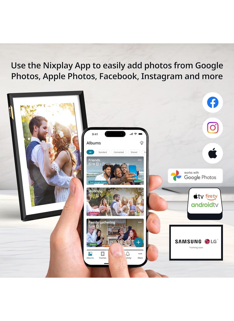 nixplay Nixplay WiFi 101 Touch Screen Digital Picture Frame I Easy Set Up I Share Photos and Videos Instantly via Email or App  - Image 3