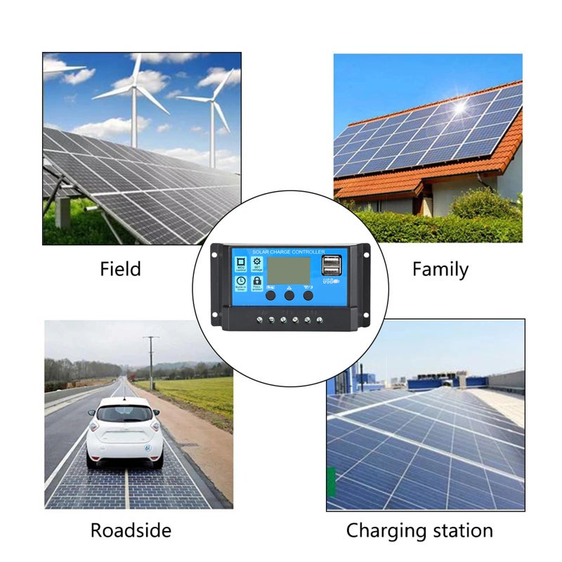 Portable 300W Solar Flexible Panel Kits Monocrystalline Silicon Solar Panel with 20A Controller Dual USB Charging Port DC5521 Battery Clamp Interface for Charging 5V Mobile Phones Sports Cameras, 12V - Image 5