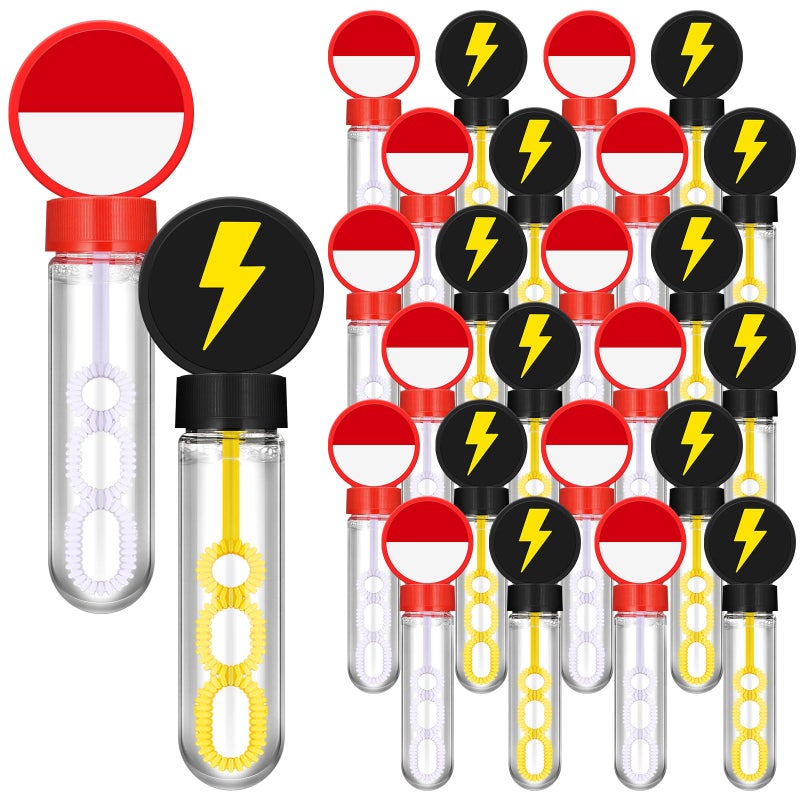 Civaner 24 Pieces Cartoon Animation Party Favors Monster Cartoon Bubble Wands Bulk Red and White Wand Bubbles Yellow Lightning Goodie Bag Stuffers for Birthday Party Supplies - Image 3