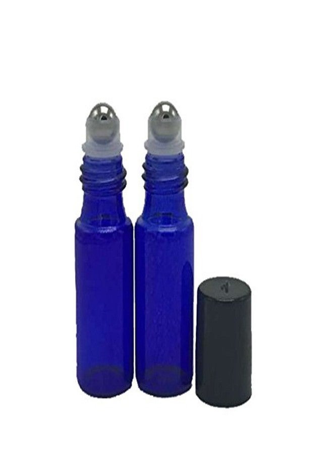 HugeStore 12 Pcs 5ml Refillable Blue Glass Rollerball Bottles Empty Essential Oil Glass Roller Bottles for Aromatherapy with 3ML Dropper - Image 2